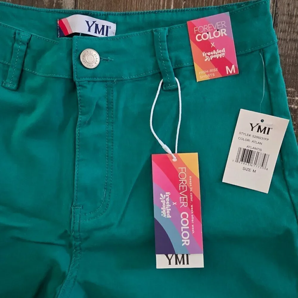 YMI Forever Color Woman's Shorts Atlantis (green) NWT Medium